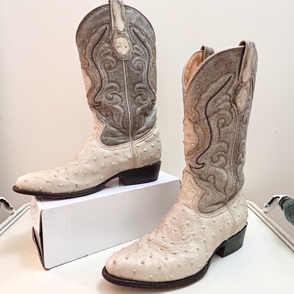 Aguila Real Other - Western AGUILA REAL Vintage Ostrich Western Leather Cowboy Boots Size 8.5